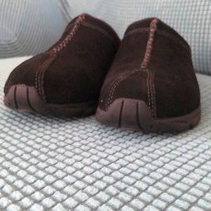 Black comfy shoes leather upper, easy sprint